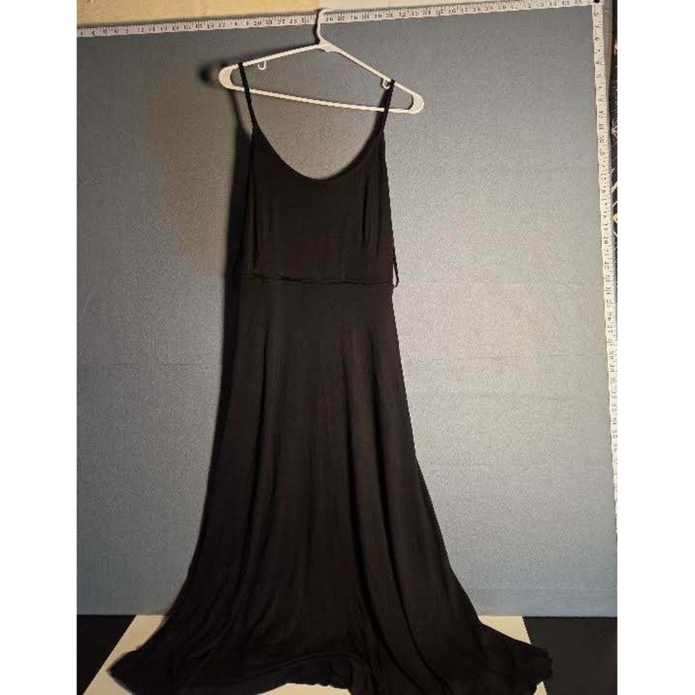 Ann Taylor LOFT Black Empire Waist Maxi Dress Spaghetti Strap Women Medium